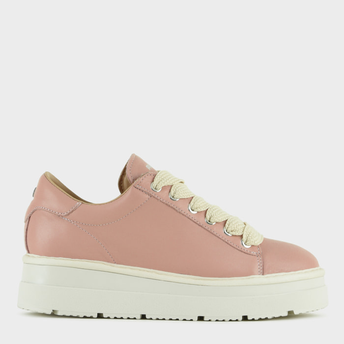 ZAPATO CON CORDONES MUJER P89 DE PIEL ROSA POLVO