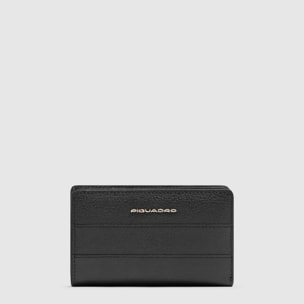 Piquadro Portefeuille femme en cuir avec porte-monnaie, porte-cartes de crédit et protection RFID