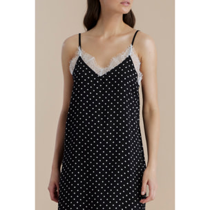 Camicia da notte donna in viscosa bretellina articolo pois Noidinotte