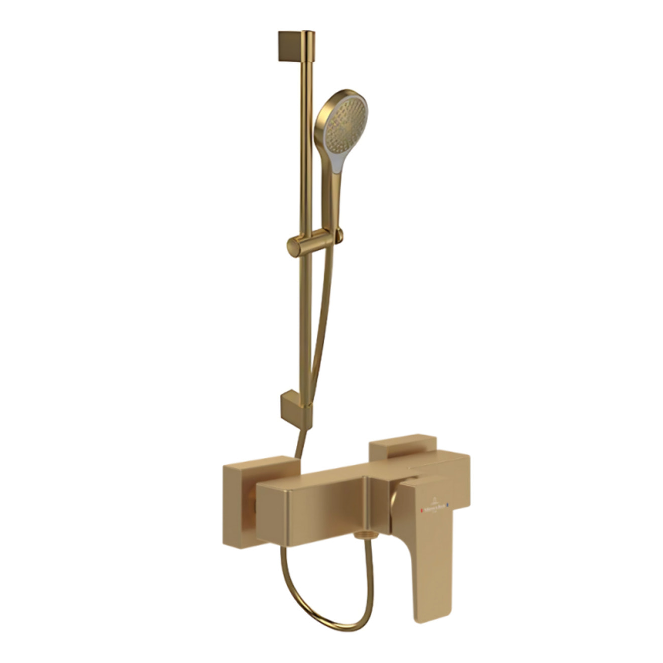 Mitigeur mécanique douche Architectura Square + Ensemble de douche Verve Showers 3 jets Or brossé