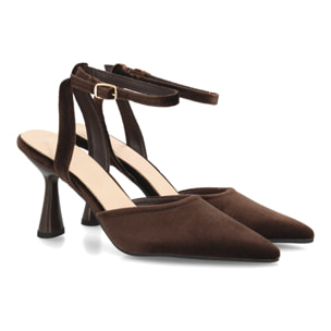 Zapato destalonado elegante con tiras aterciopelado
