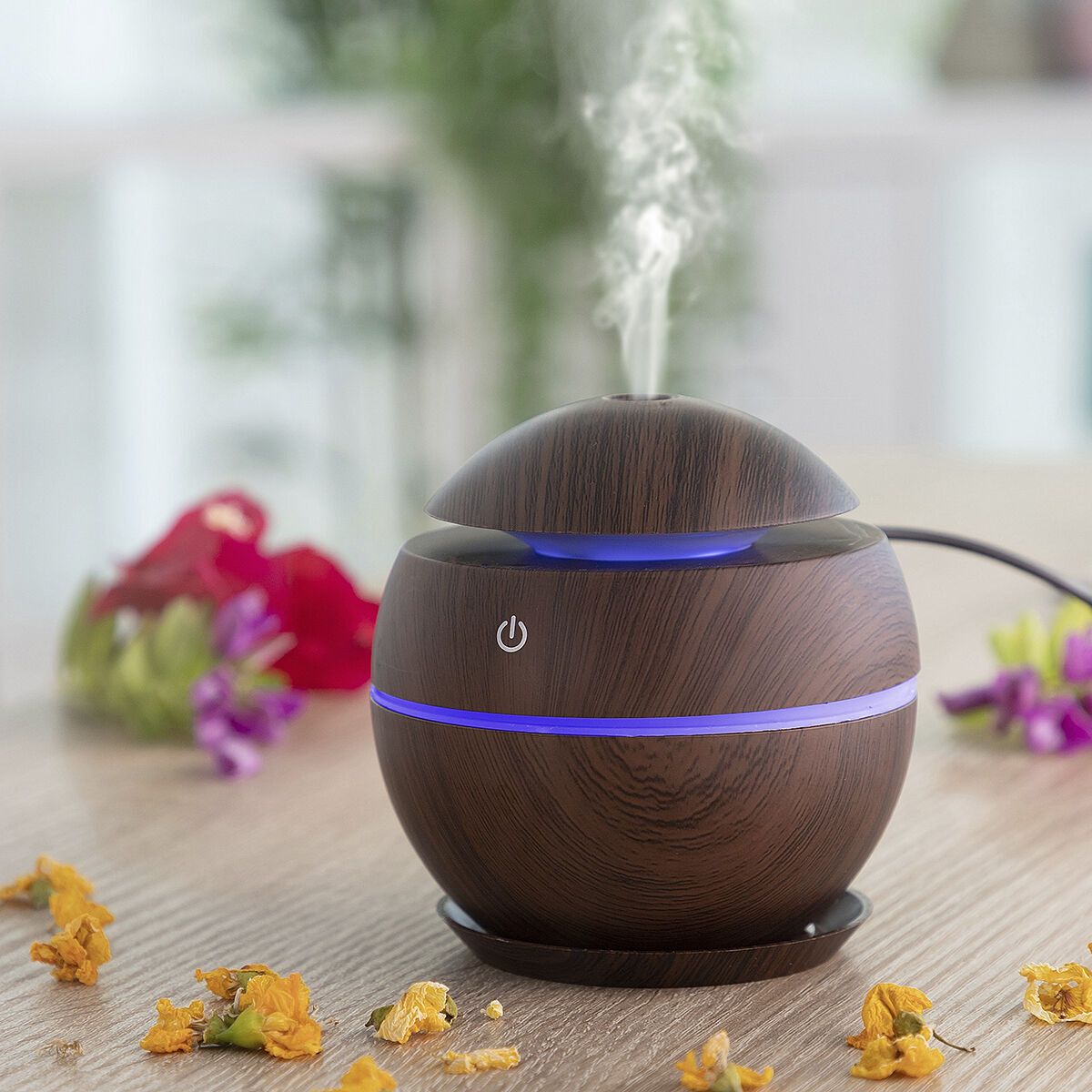 Mini Humidificador Difusor de Aromas Dark Walnut InnovaGoods