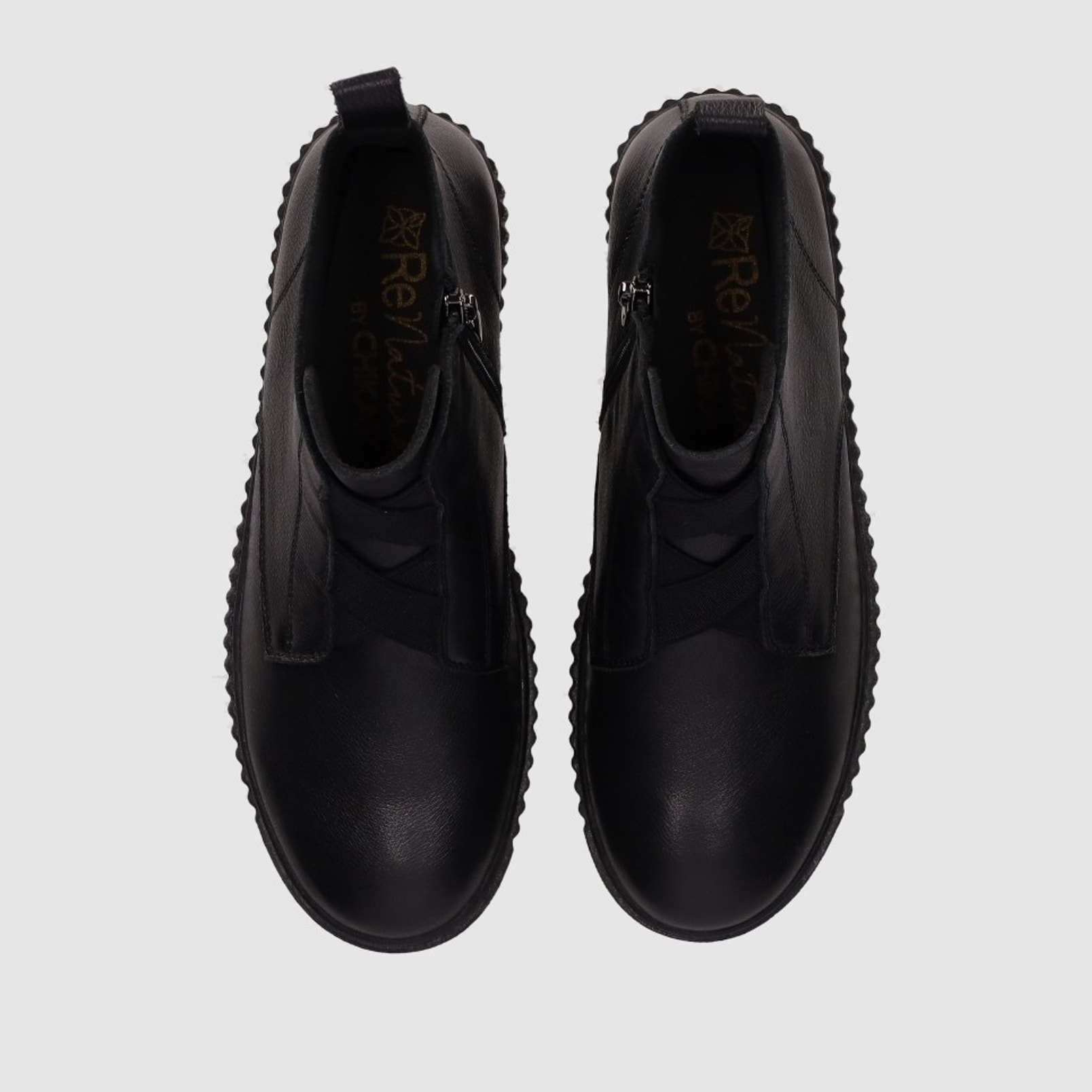 Botines de Piel - Negro - Tacón: Bajo