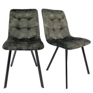 Chaise capitonnée en velours - HERBY