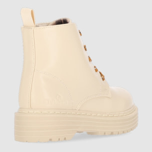 Botines de Piel Sintética - Beig - Tacón: 3 cm