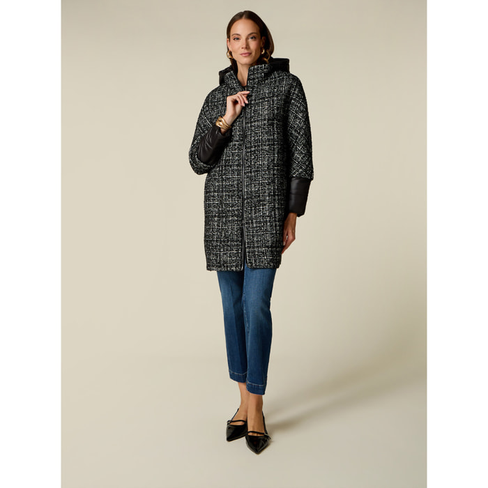 Oltre - Parka in tweed con dettagli trapuntati - Nero