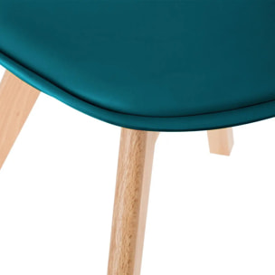 Chaise "Baya" pieds hêtre bleu canard
