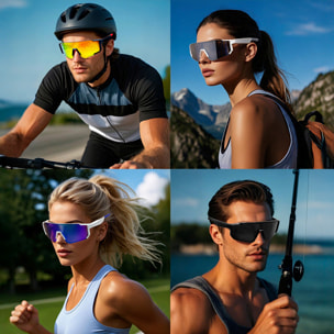 Occhiali sportivi intelligenti QY PRO 1. Assistente vocale intelligente, traduzione in tempo reale di oltre 100 lingue, controllo della musica/chiamate e lenti UV400.