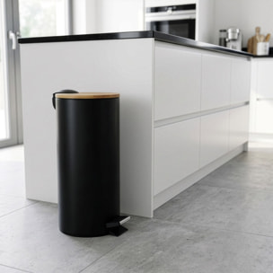 Poubelle Adonis noir matt 30L Spirella
