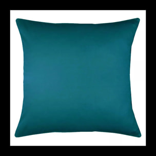 Taie d'oreiller satin de coton uni vert Ava uni canard