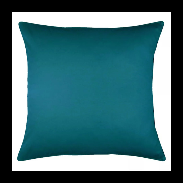 Taie d'oreiller satin de coton uni vert Ava uni canard