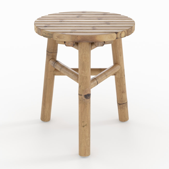 Tabouret de jardin en bambou H38 cm - Eli