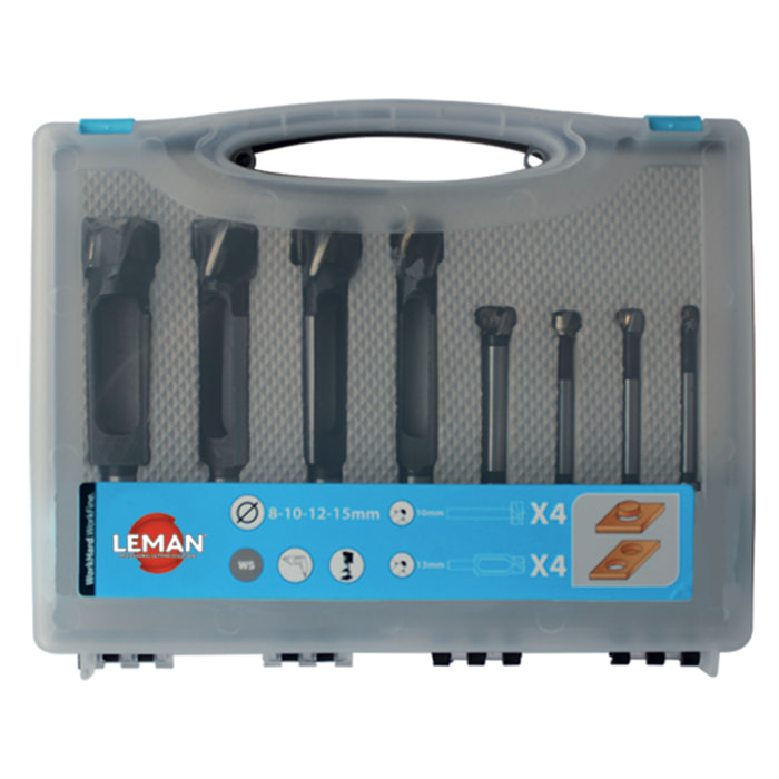 Coffret 4 mèches à bouchonner LEMAN - Ø 8 à 15 mm - 210.500.08