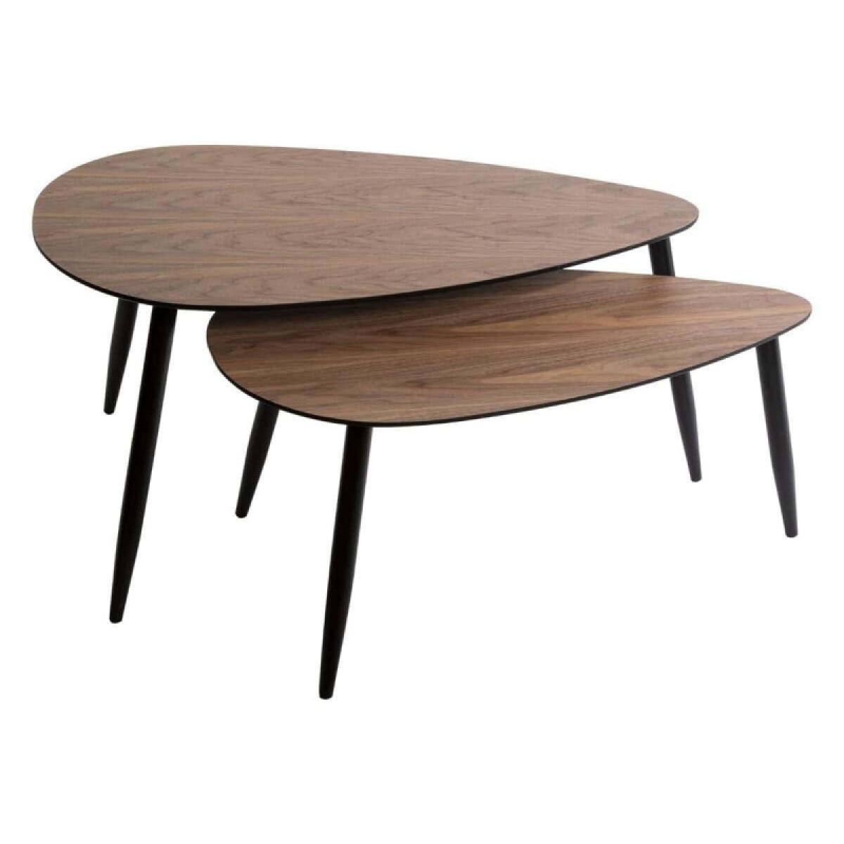 Lot de 2 tables basses façon Noyer ''Mileo'' Atmosphera