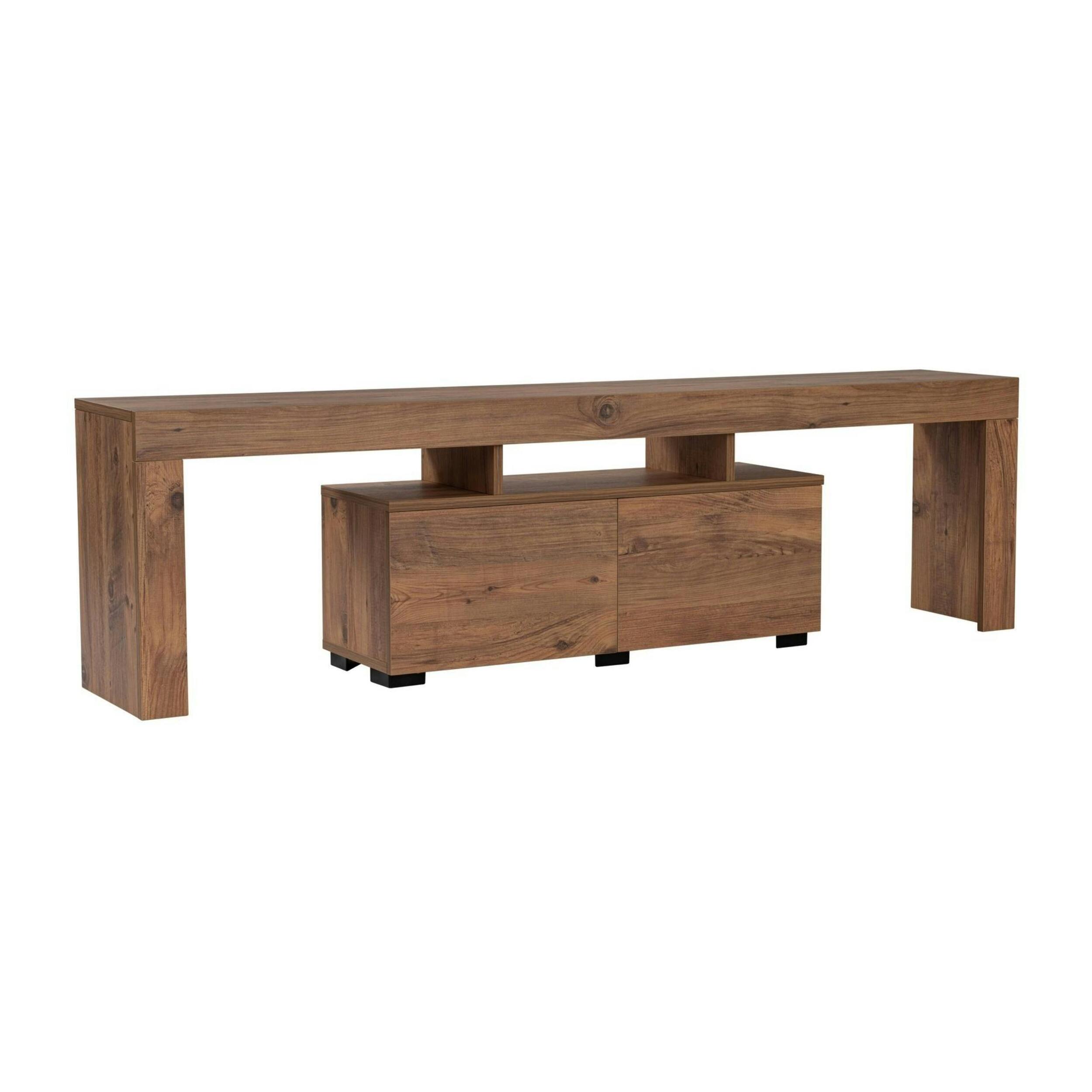 Banc TV moderne avec rangement - finition effet pin MARFA