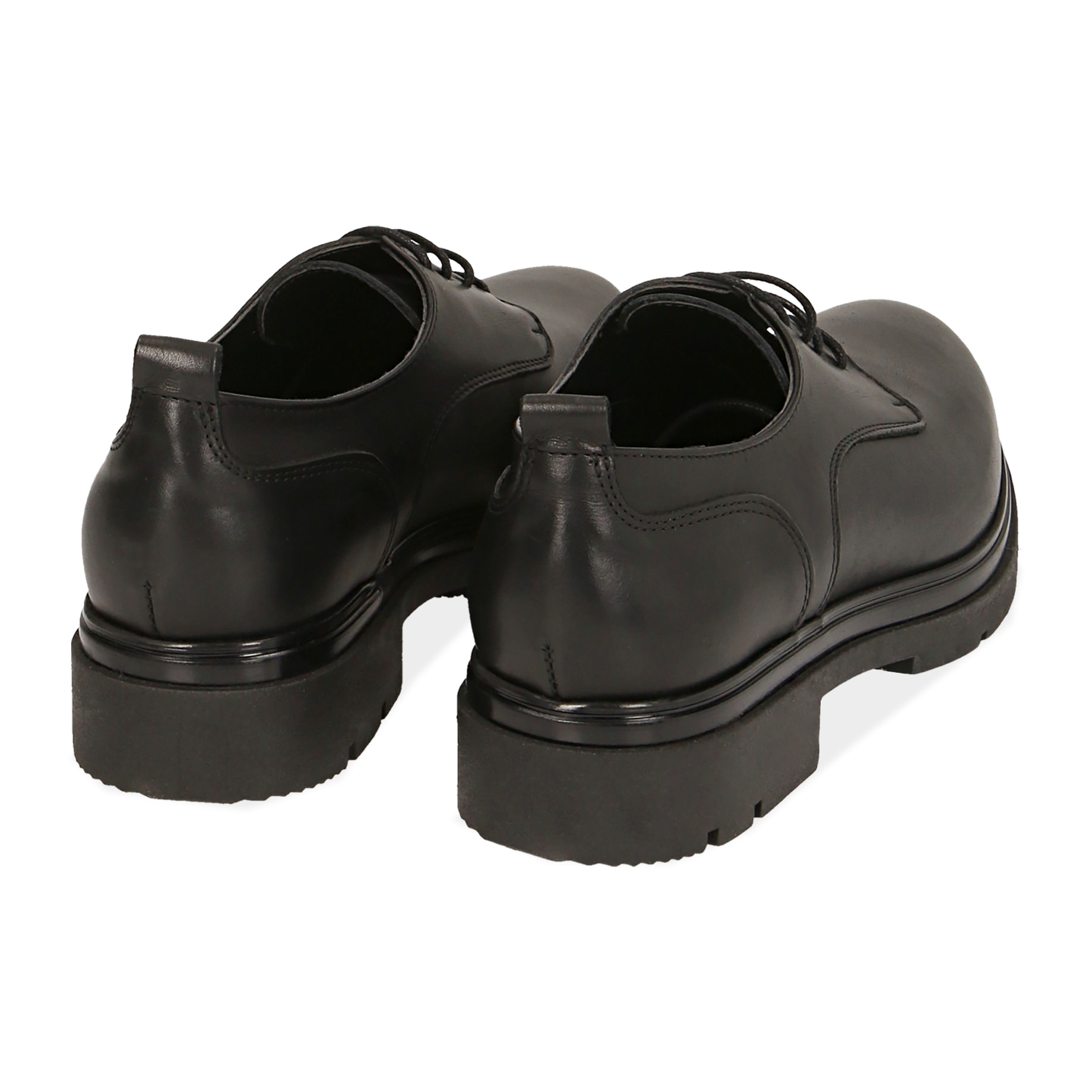 Zapatos con cordones de piel de becerro negros