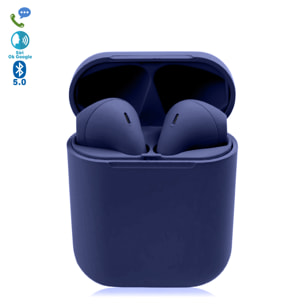 Auriculares DAM D120 TWS Bluetooth 5.0 táctiles con base de carga y sincronización automática con ventana emergente