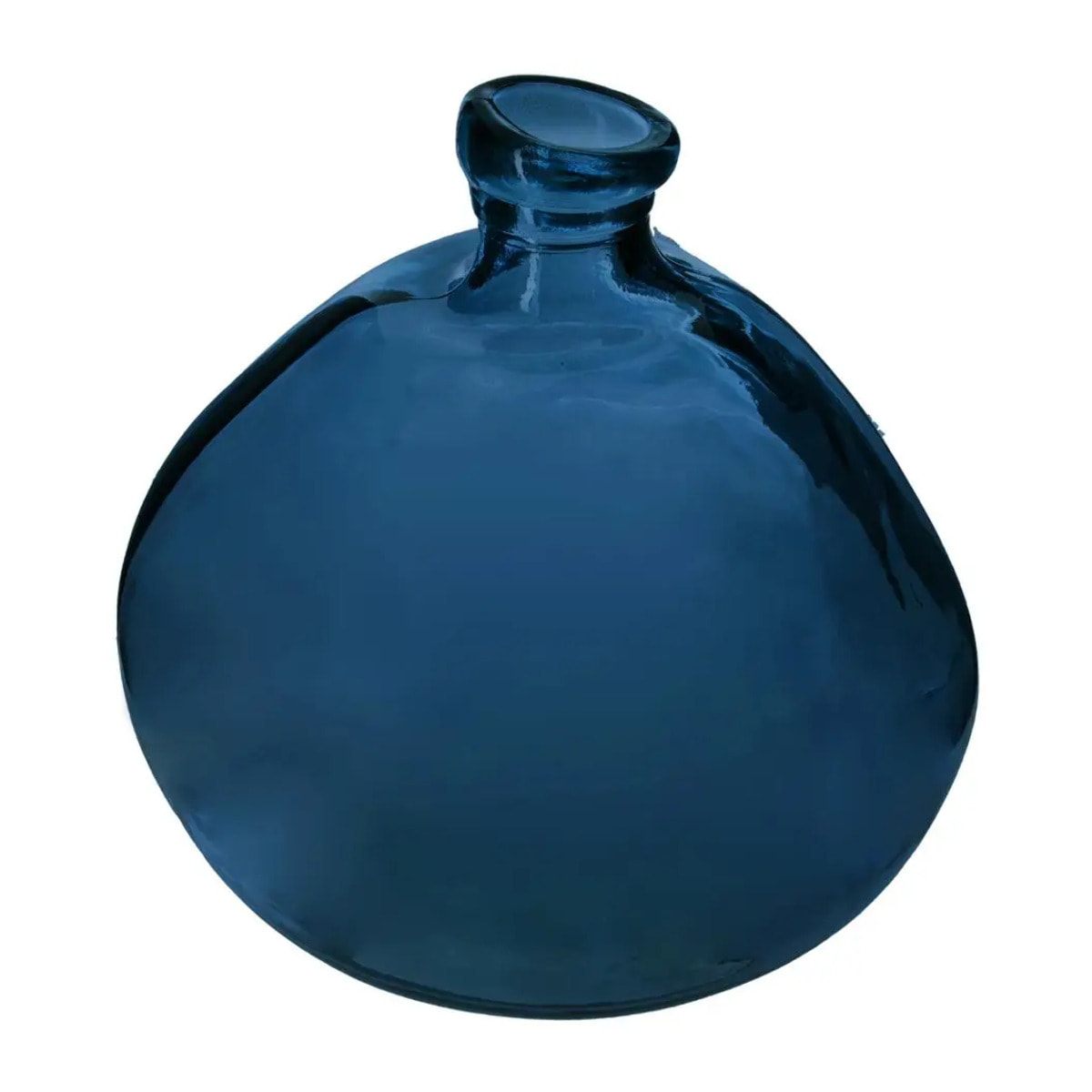 Vase "Dame Jeanne" - verre recyclé - bleu orage D33 cm