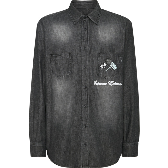 PHILIPP PLEIN Denim Shirt RACING