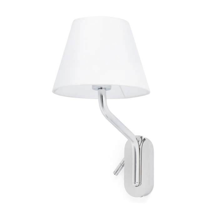 ETERNA Lampe applique avec lecteur droite chrome/blanc