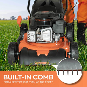 Jukut 170 - Tosaerba a Trazione Motore 4 Tempi a Scoppio Benzina 170cc 3.5HP Taglio 30-80 mm con Funzione Pacciamatura Nero