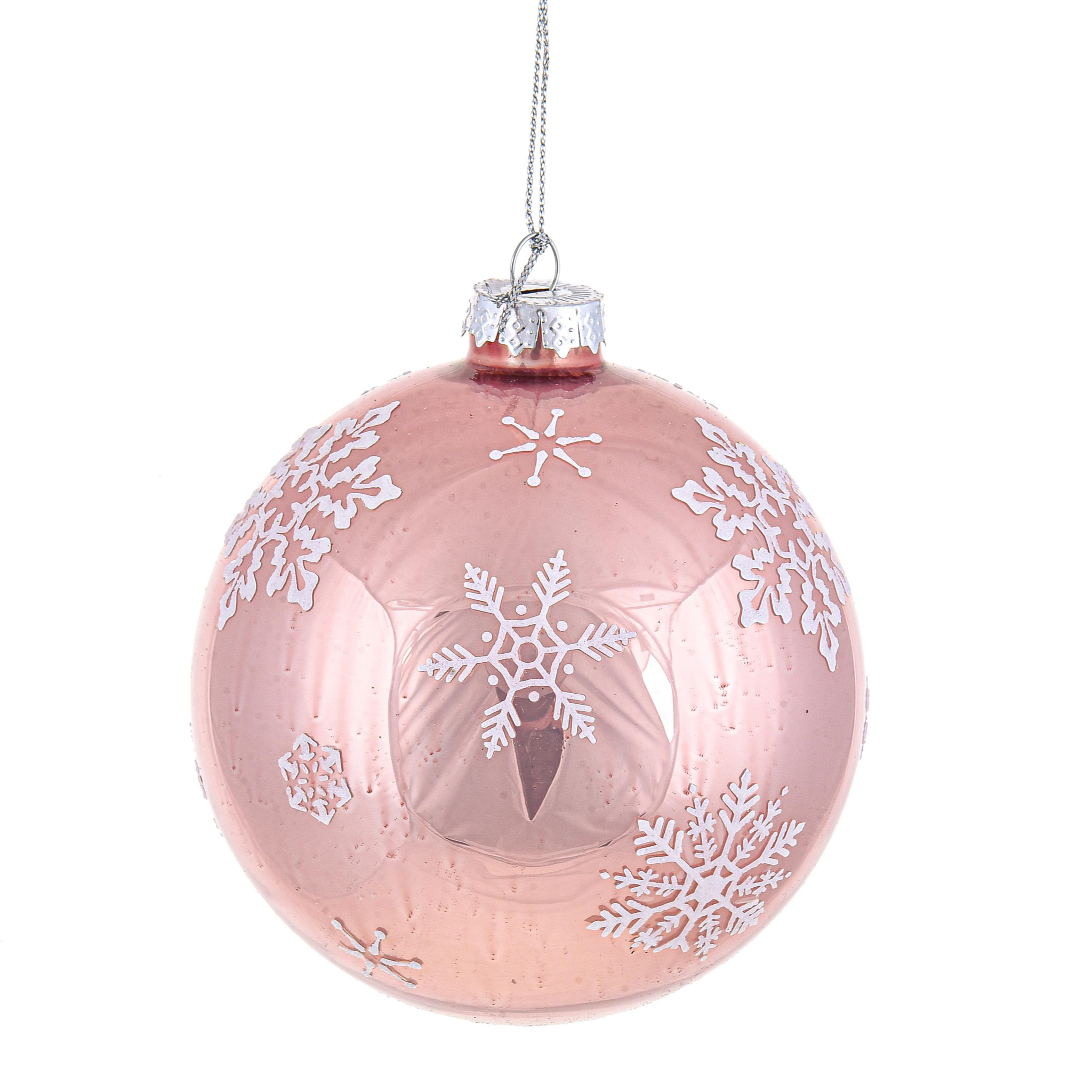 Sfera Con Fiocchi Di Neve.Diametro 8 Cm - Pezzi 1 - 8X8X8cm - Colore: Bianco - Bianchi Dino - Articoli Natalizi