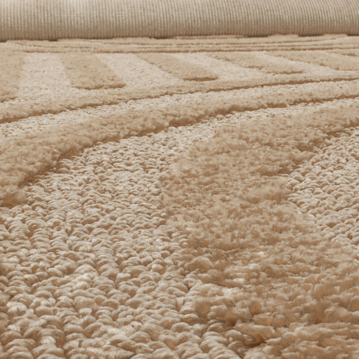 HARMONIE - Tapis de salon beige à motif arc en relief