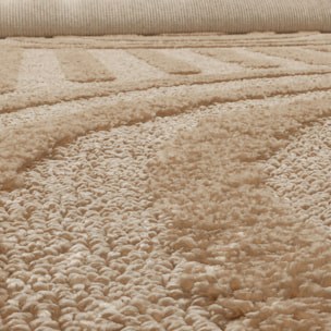 HARMONIE - Tapis de salon beige à motif arc en relief