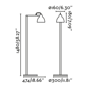 VENICE Lampada da terra blu cobalto