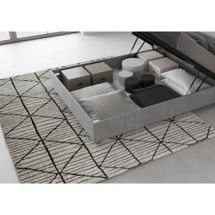 Letto matrimoniale francese contenitore 140x200 cemento Nuamo