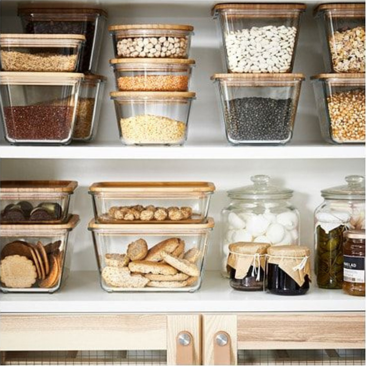 Lot de 2 plats carrés avec couvercle, BO BYO