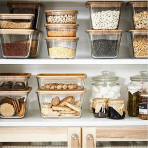 Lot de 2 plats carrés avec couvercle, BO BYO