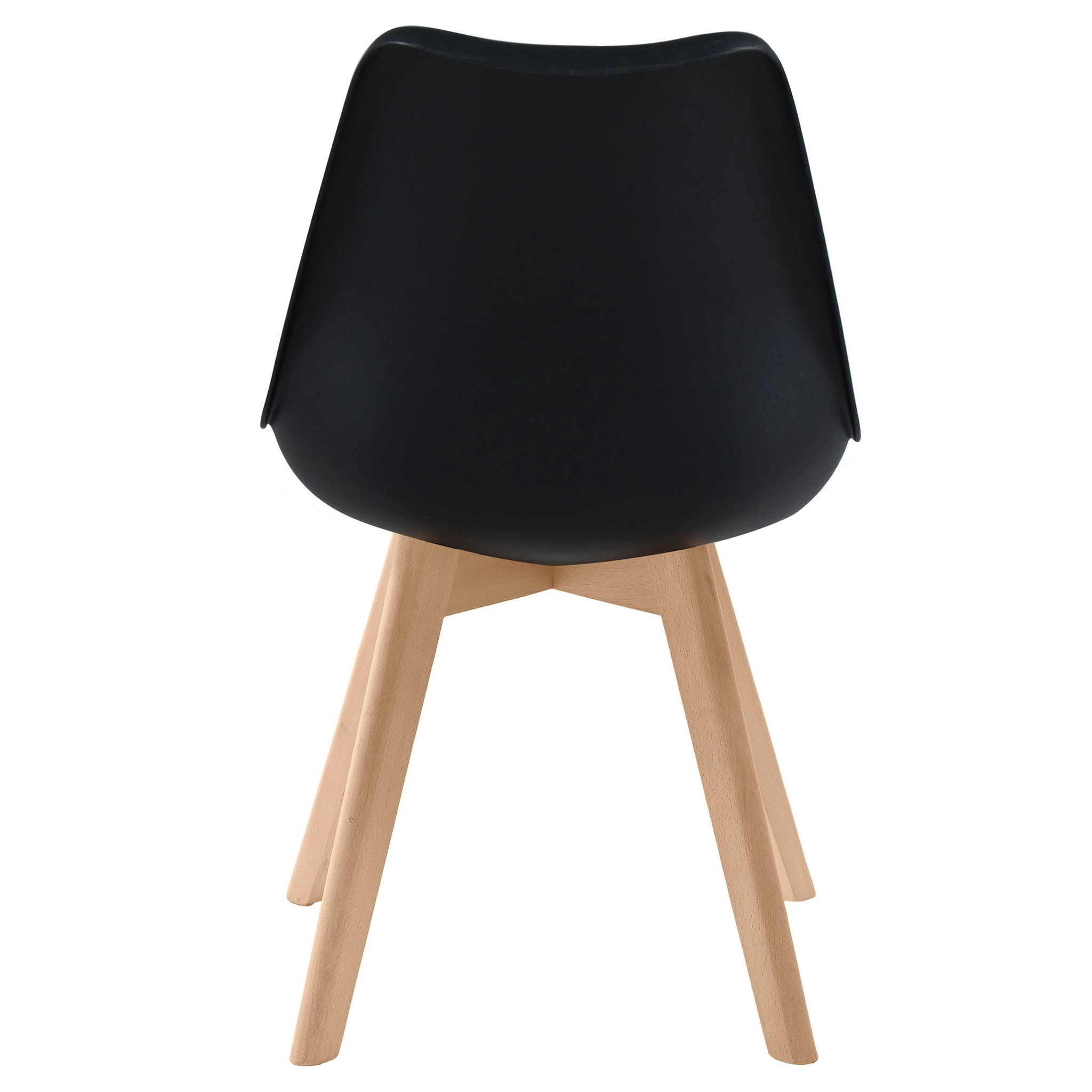 Lot de 2 chaises noires et pieds bois - Skandi