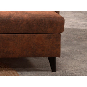 NORDIC - Canapé d'angle réversible - 4 places - Convertible - Industriel vintage - Marron