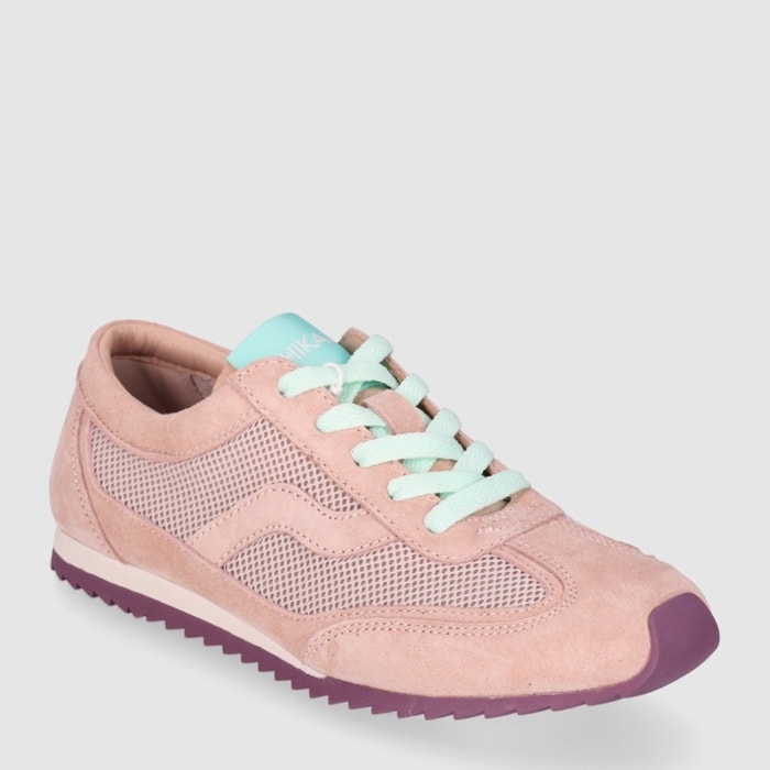 Deportivos de Serraje - Rosa - Tacón: 1 cm