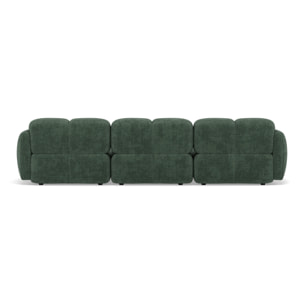 Grace - canapé modulable 3 places en velours texturé - Vert