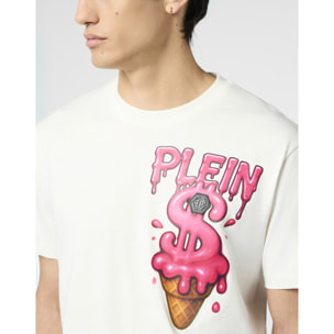 PHILIPP PLEIN Round Neck T-Shirt Ice Cream Dollar
