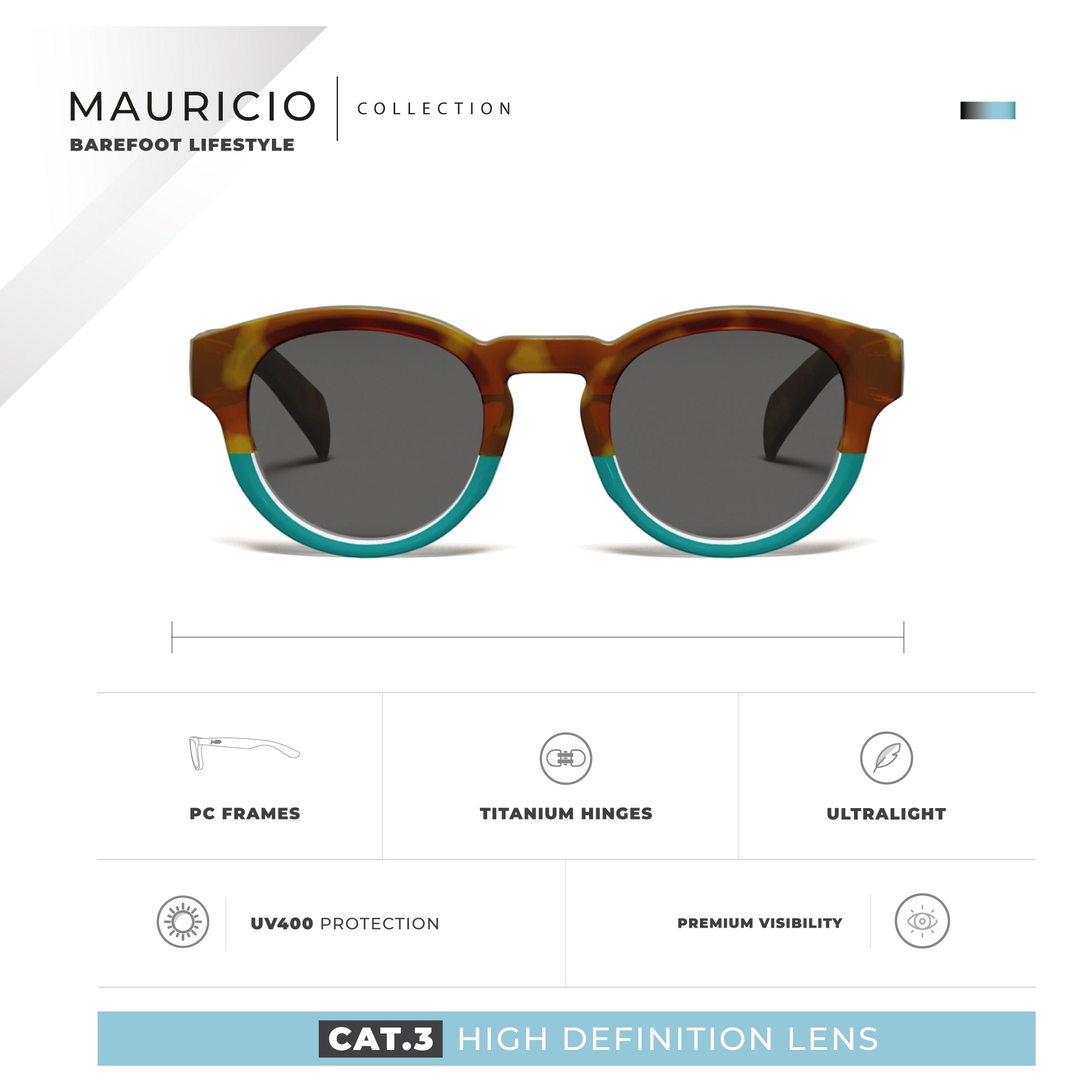 Gafas de Sol Mauricio Marron Hanukeii para hombre y mujer