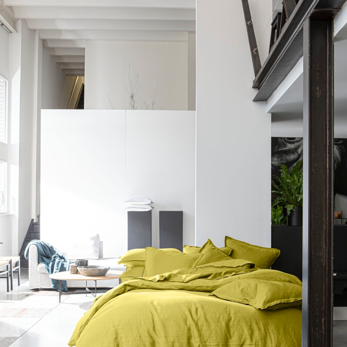 Parure Housse De Couette 3pcs 100% lin LavÉ 160g Poire