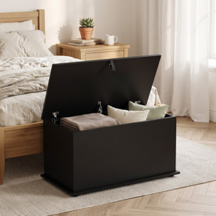 HOMCOM Baúl de Almacenaje 102L, Banco de Almacenaje, Banco Zapatero con Bisagra de Seguridad, Estilo Moderno, para Pasillo, Dormitorio, Recibidor, Salón, 80x40x45 cm, Negro
