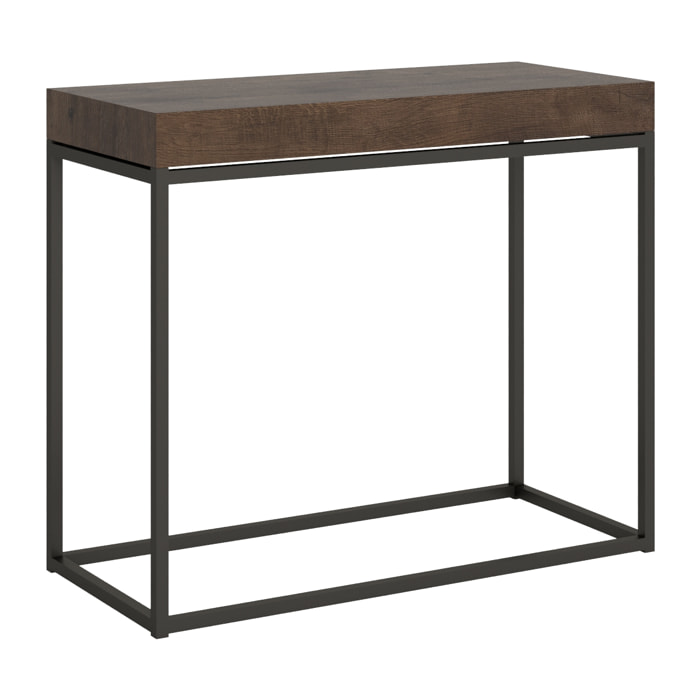 Console extensible 90x40/300 cm Nordica Noyer cadre Anthracite