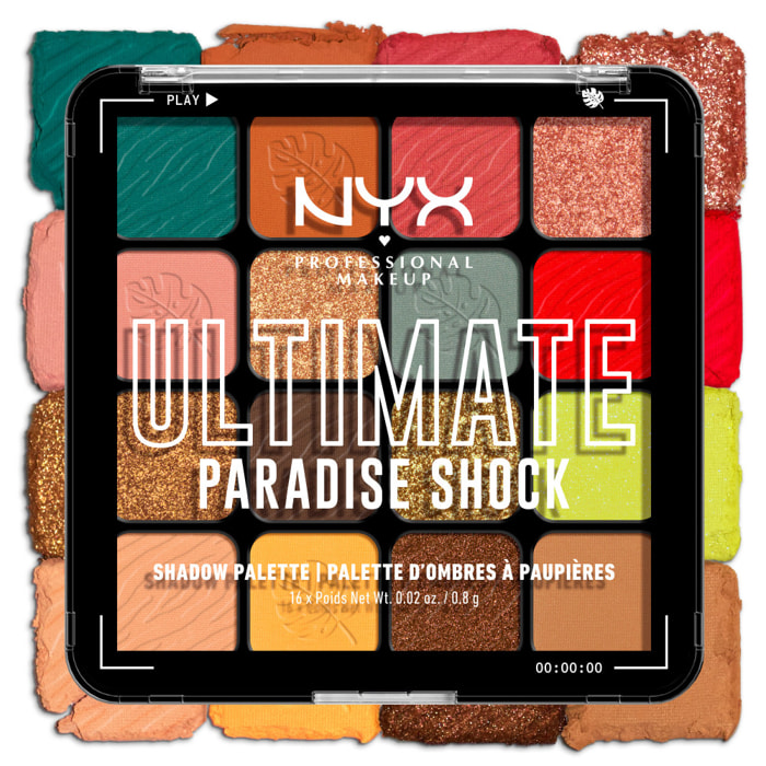 NYX Professional Makeup Palette de Fards à Paupières 16 Fards Ultimate Shadow Palette Paradise Shock