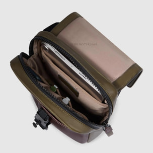 Piquadro Borsello in pelle porta telefono e porta iPad®mini con tasca per Piquadro Smart Tracker