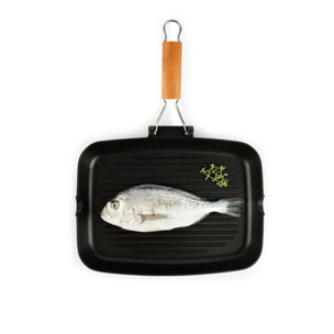 Bistecchiera rettangolare 25×35 cm Excelsa – Grigliosa, Acciaio Nero