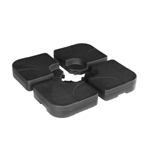 Parasol déporté rectangulaire 3x4m, mât effet bois + dalles à lester 50x50cm WIMEREUX + DALLES