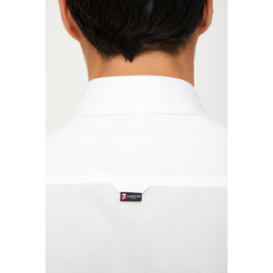 Camicia Uomo 1 Bottone Button Down Slim Twill Unito Bianco