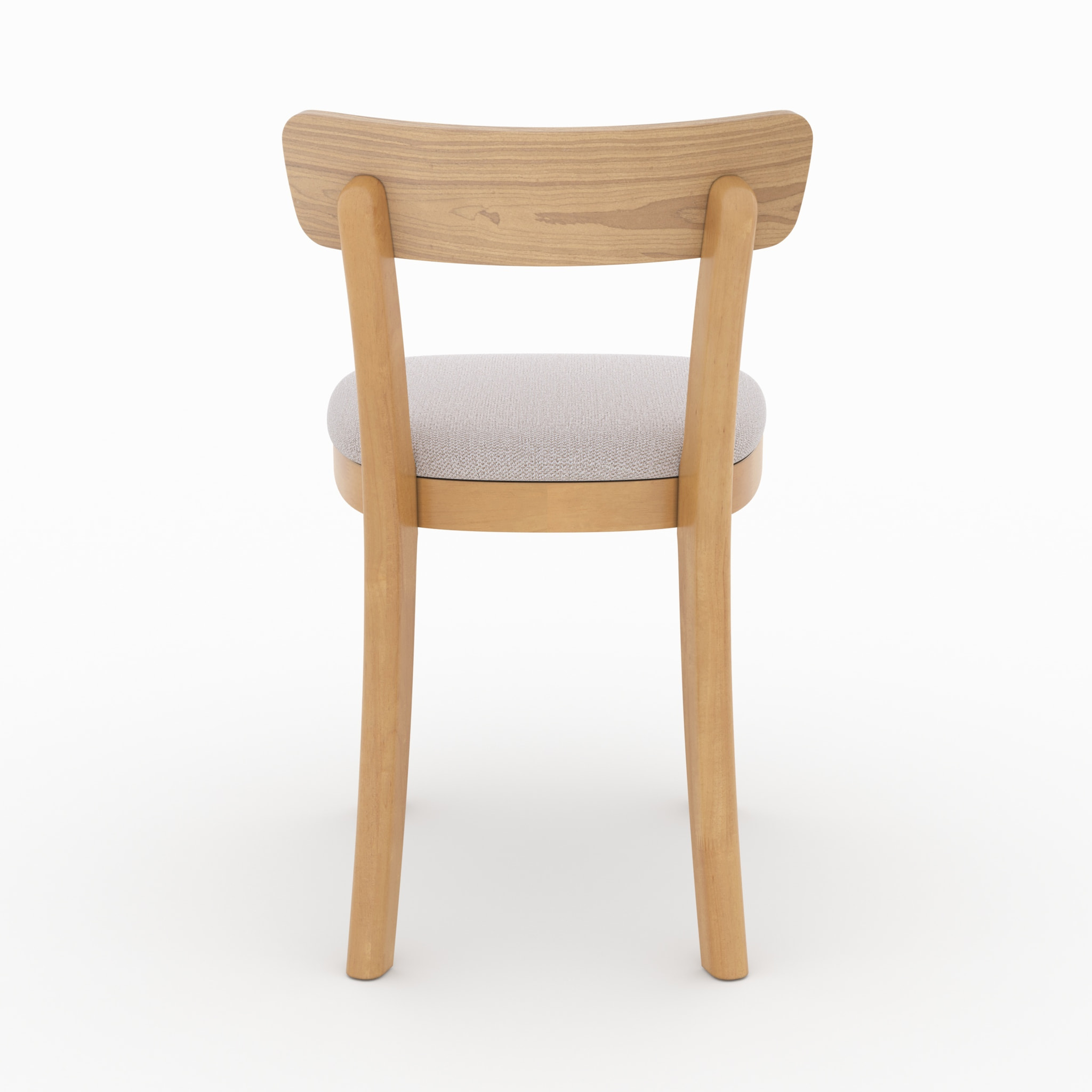 Lot de 2 chaises en bois et tissu beige - Keno