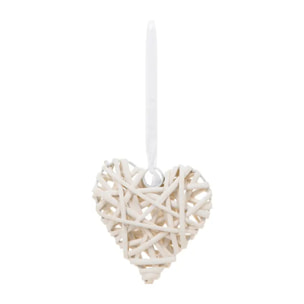 Déco murale "Coeur" - osier - D12 cm