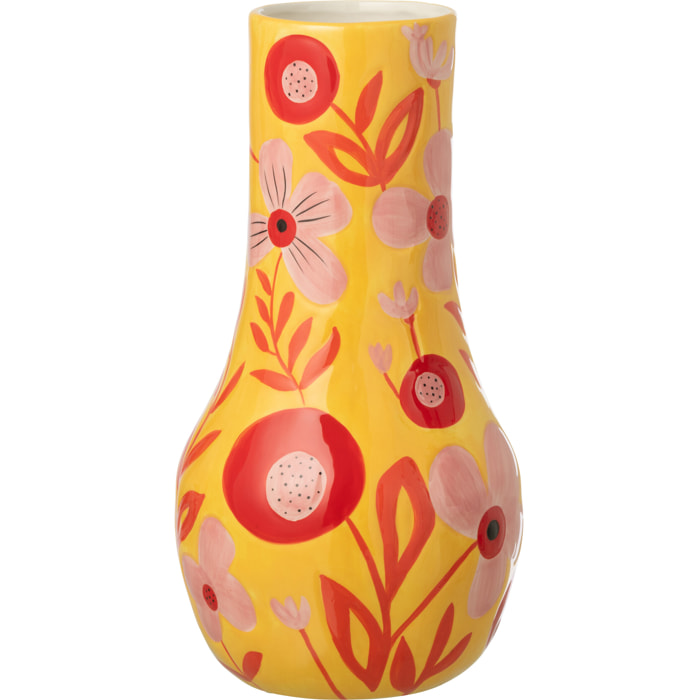 J-Line Vase Fleurs Dolomite - céramique - multicolore