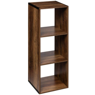 Estantería mix con 3 compartimentos de madera industrial